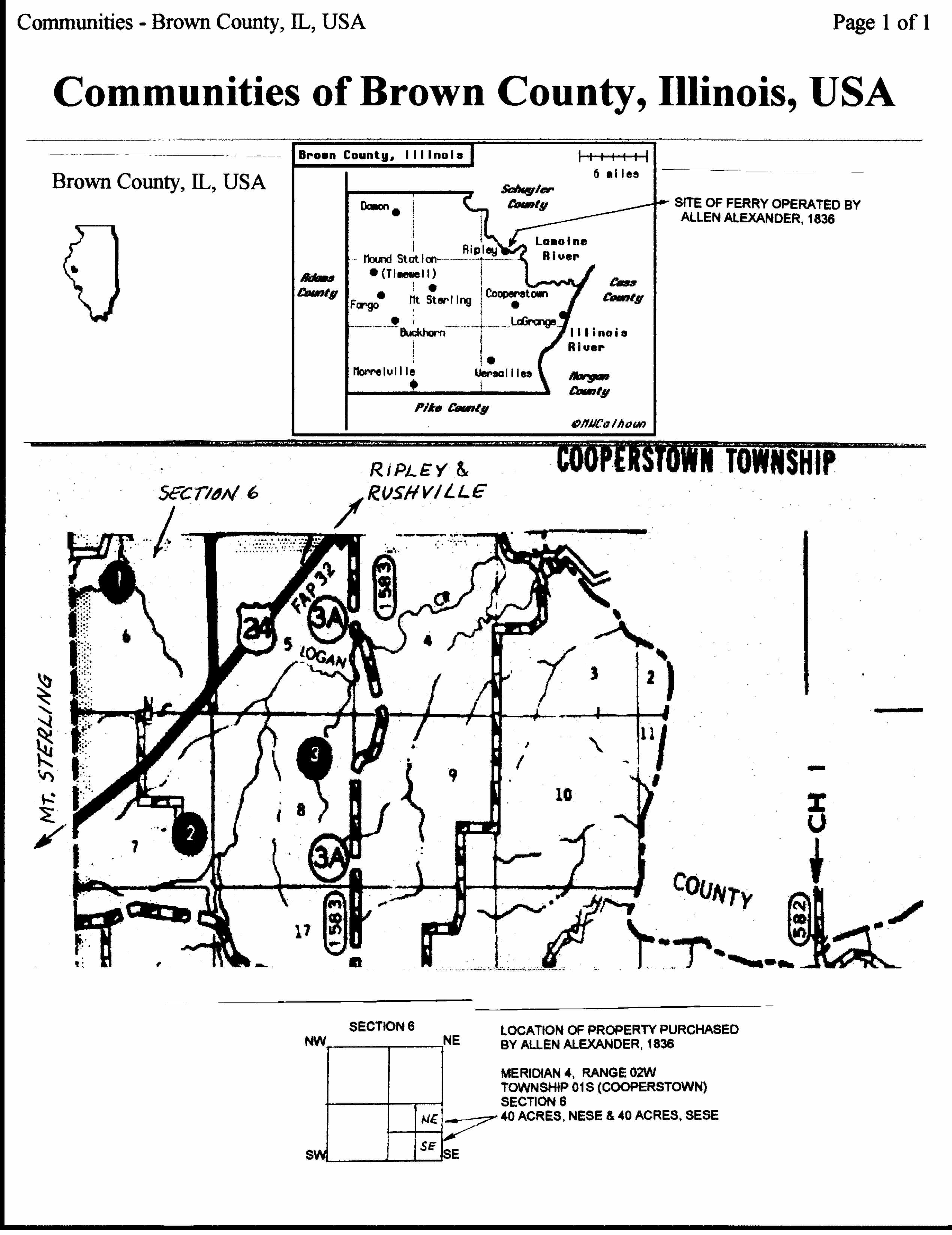 Brown Co. Map to Alexander Home